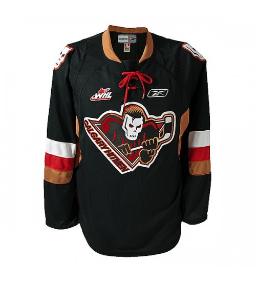 Custom WHL Calgary Hitmen 2009 16 Road Hockey Jersey Black